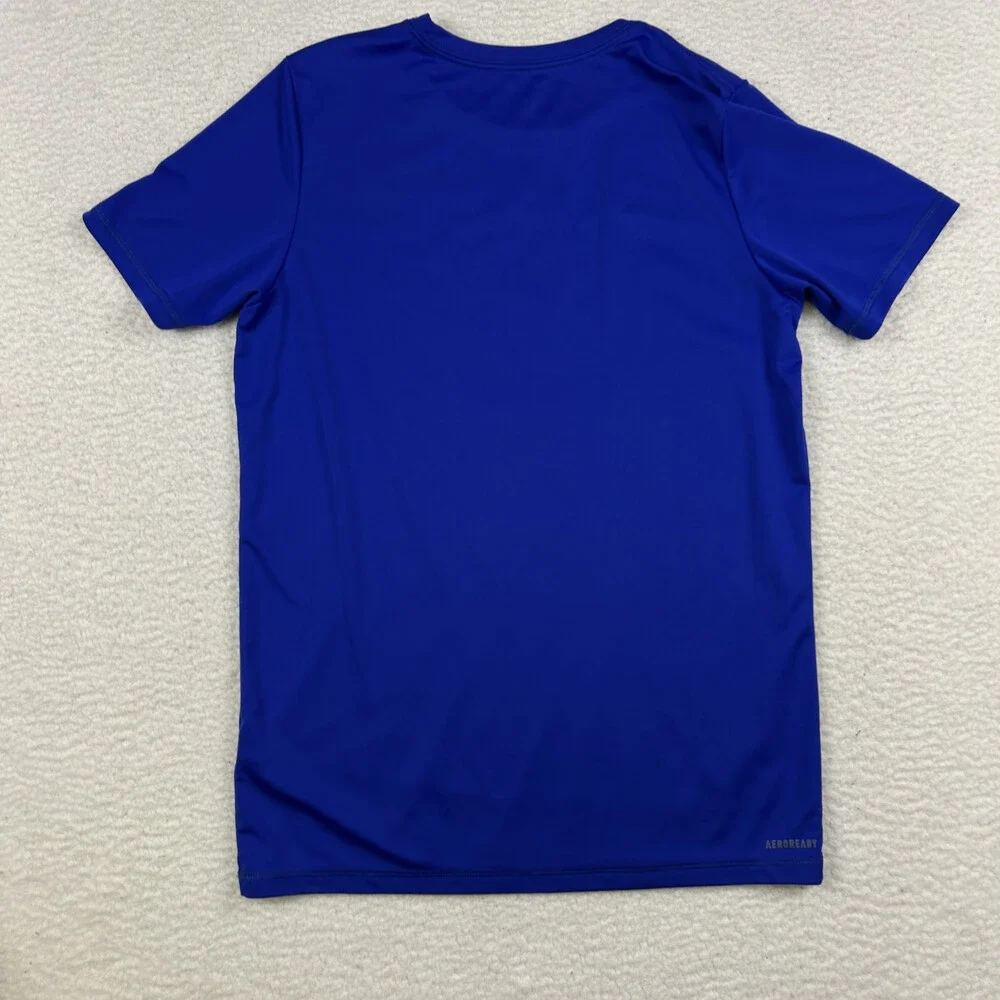 Adidas Shirt Mens Large Baseball Graphic Dripping Logo Blue AEROREADY Tee